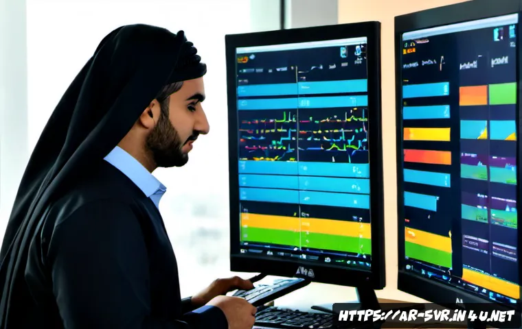 Home 15 서버 로그 분석 도구 추천 - Photorealistic modern server operations workspace in a Gulf-region technology office, Arab IT engine...
