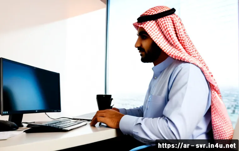 웹 서버 로그 파일 분석 - Photorealistic cybersecurity analyst in a modern Middle Eastern office, an Arab professional reviewi...
